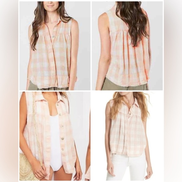 Free People Hey There Sunrise Button Up Shirt | Size Small - Picture 2 of 9
